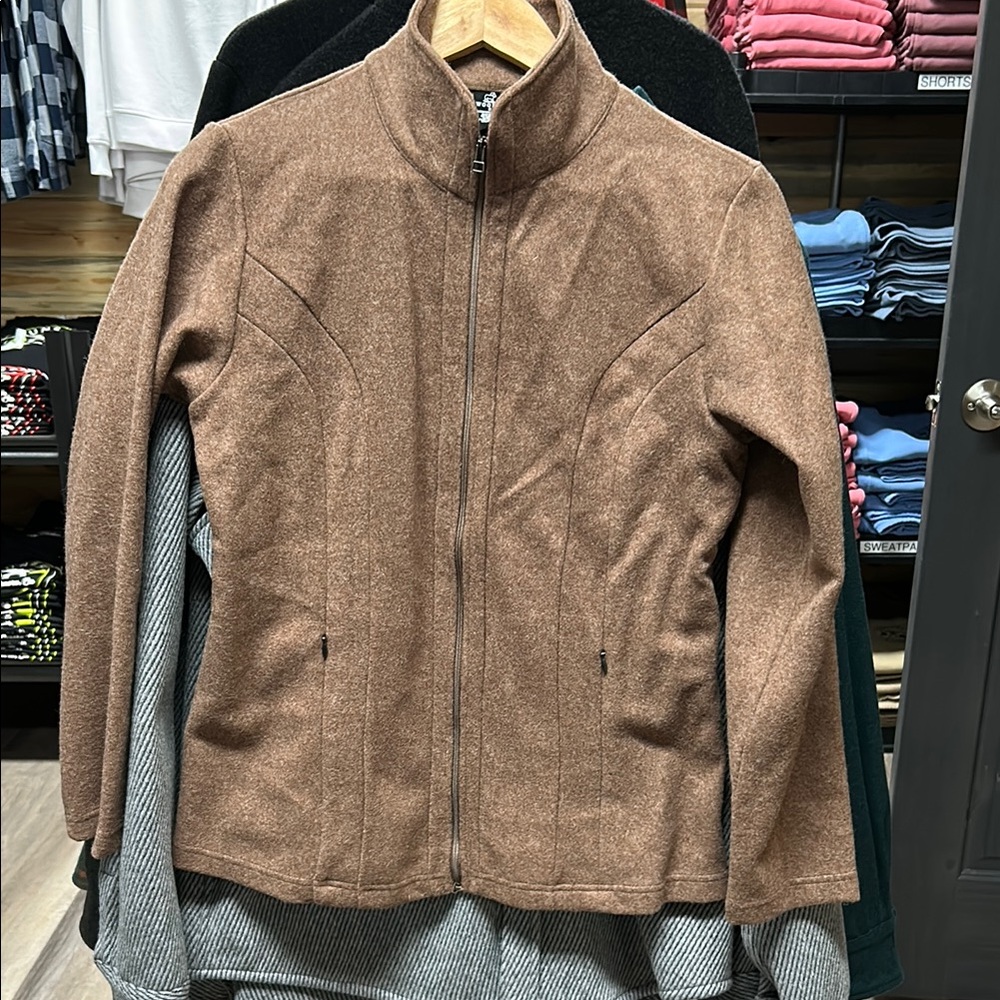 Woolx women’s medium Brown Zip-Up Wool Jacket